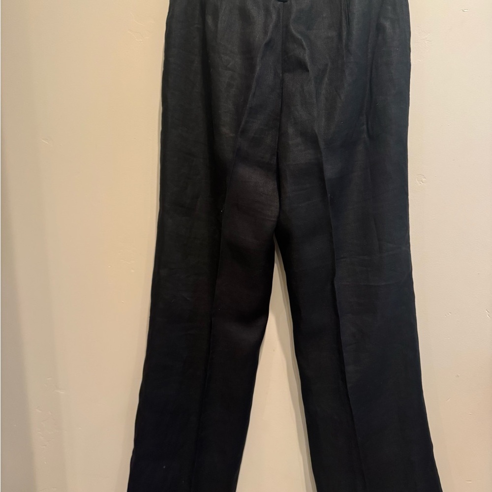 Lauren Ralph Lauren women’s 100% linen black straight leg pants size 6 EUC